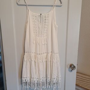 American Eagle Outfitters Lace Fringe Mini Dress Size M